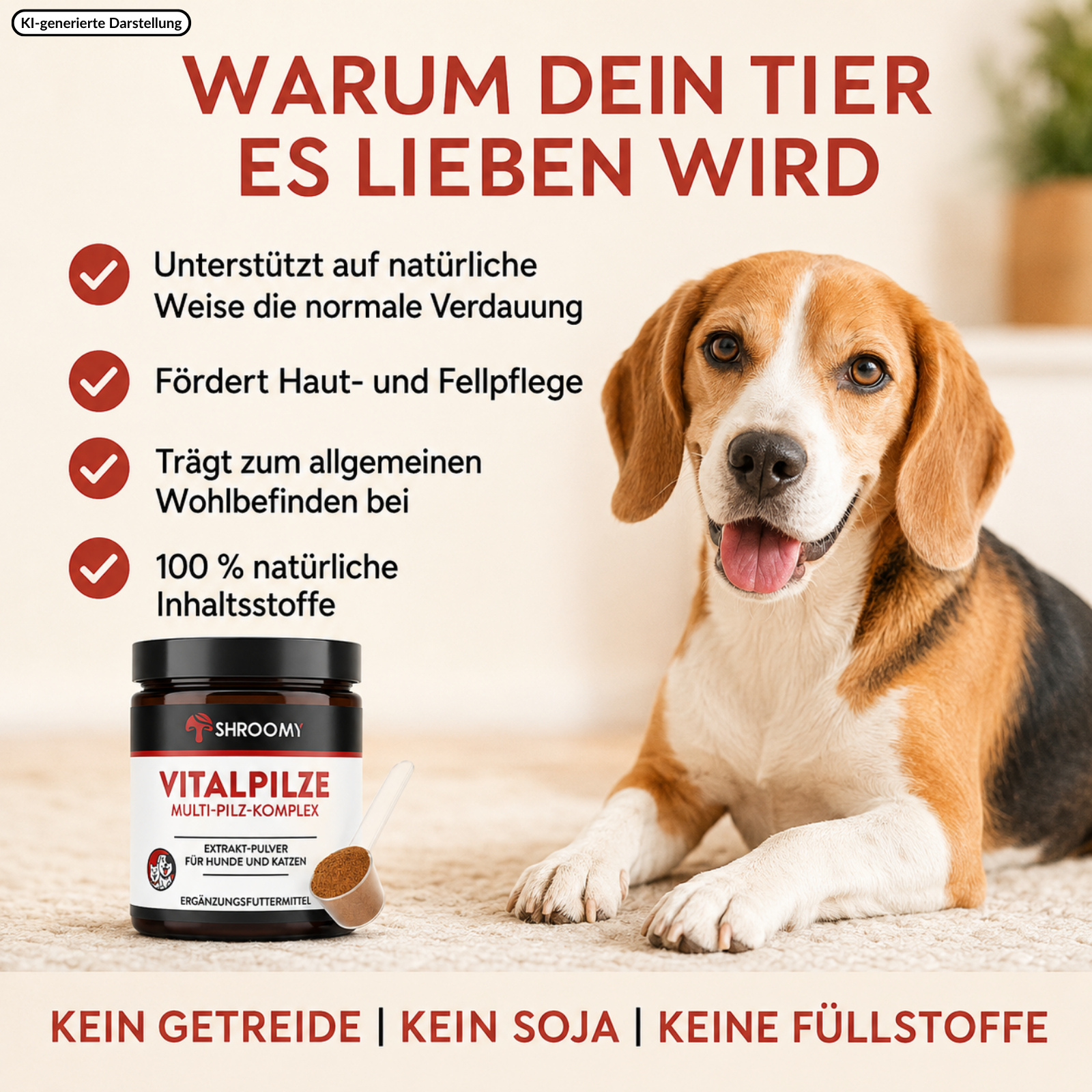 SHROOMY Vitalpilze – Zur Unterstützung von Verdauung und Wohlbefinden bei Hunden & Katzen