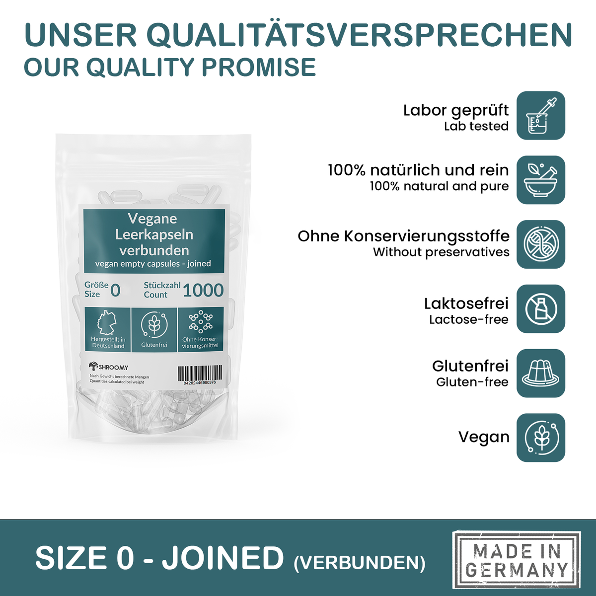 Größe 0 Leerkapseln (HPMC)