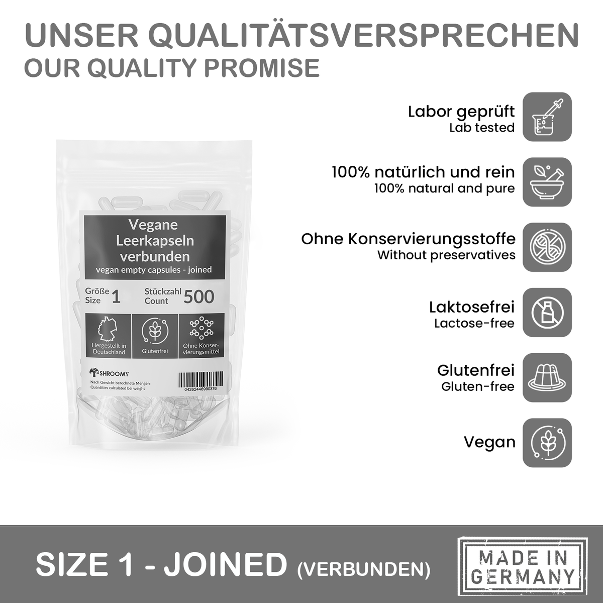 Größe 1 Leerkapseln (HPMC)