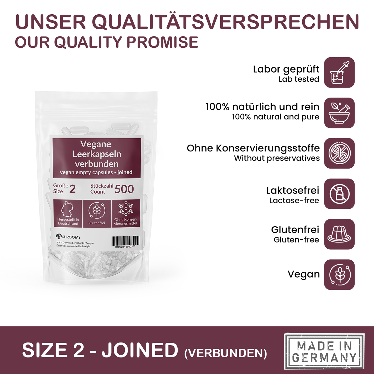Größe 2 Leerkapseln (HPMC)
