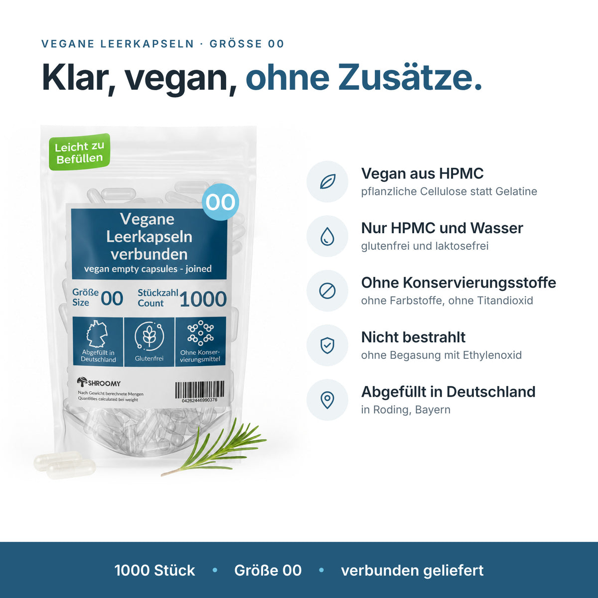 Größe 00 Leerkapseln (HPMC)