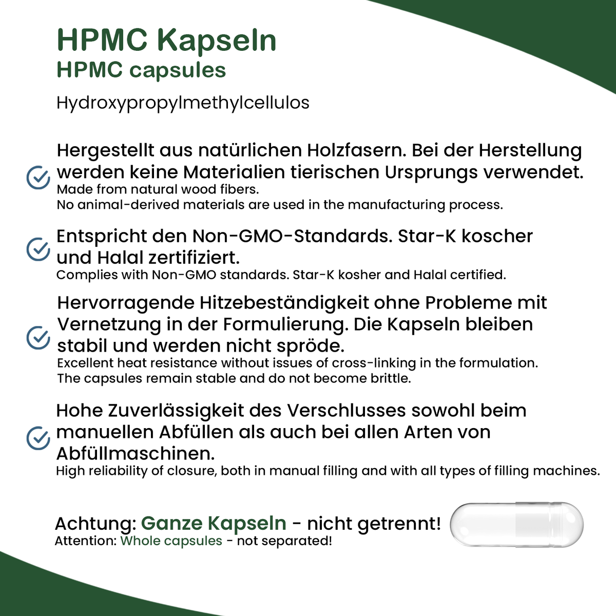 Größe 000 Leerkapseln (HPMC)