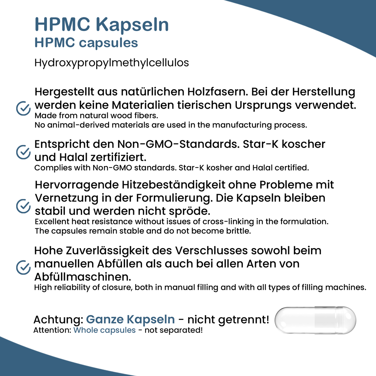 Größe 00 Leerkapseln (HPMC)