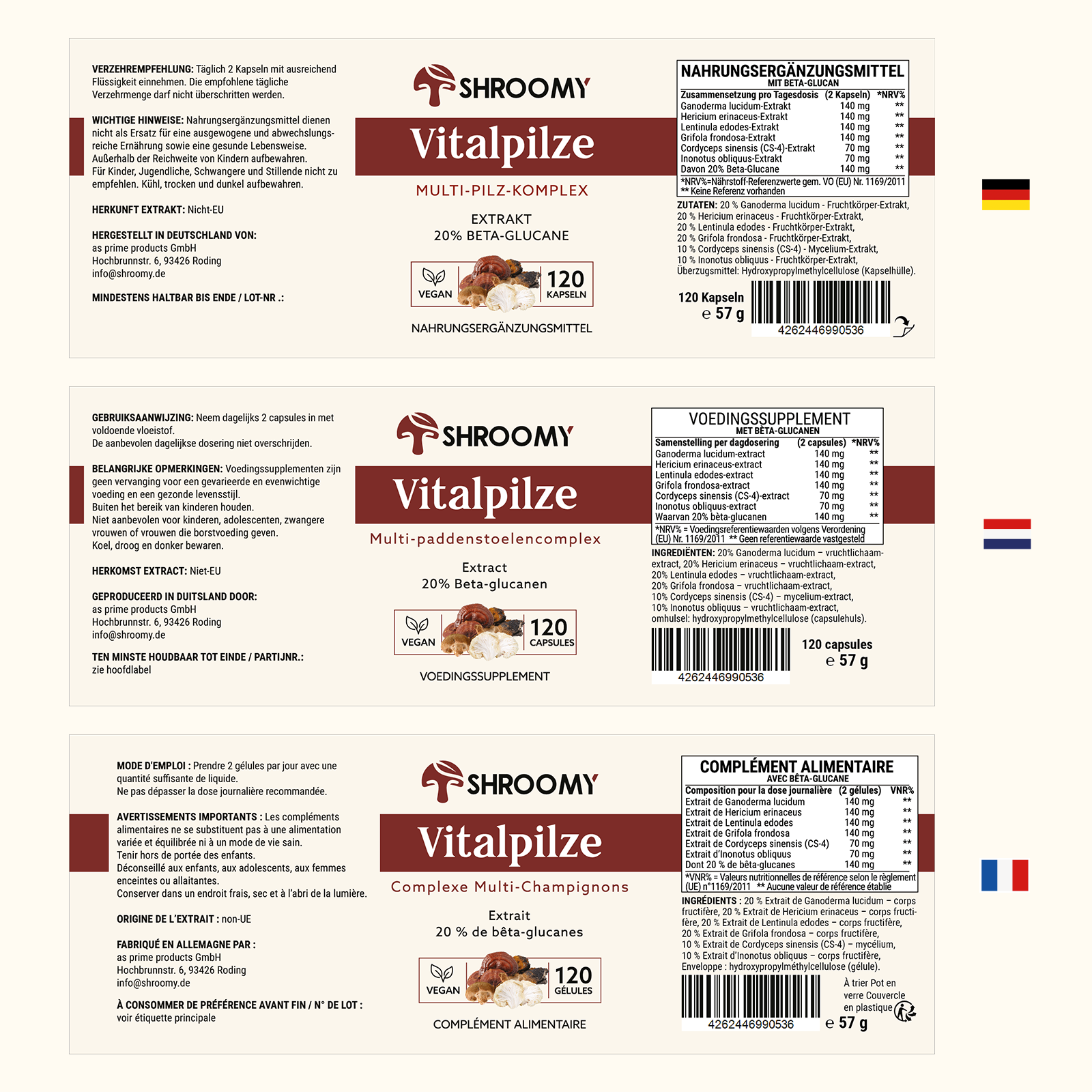 Vitalpilze Kapseln - Premium