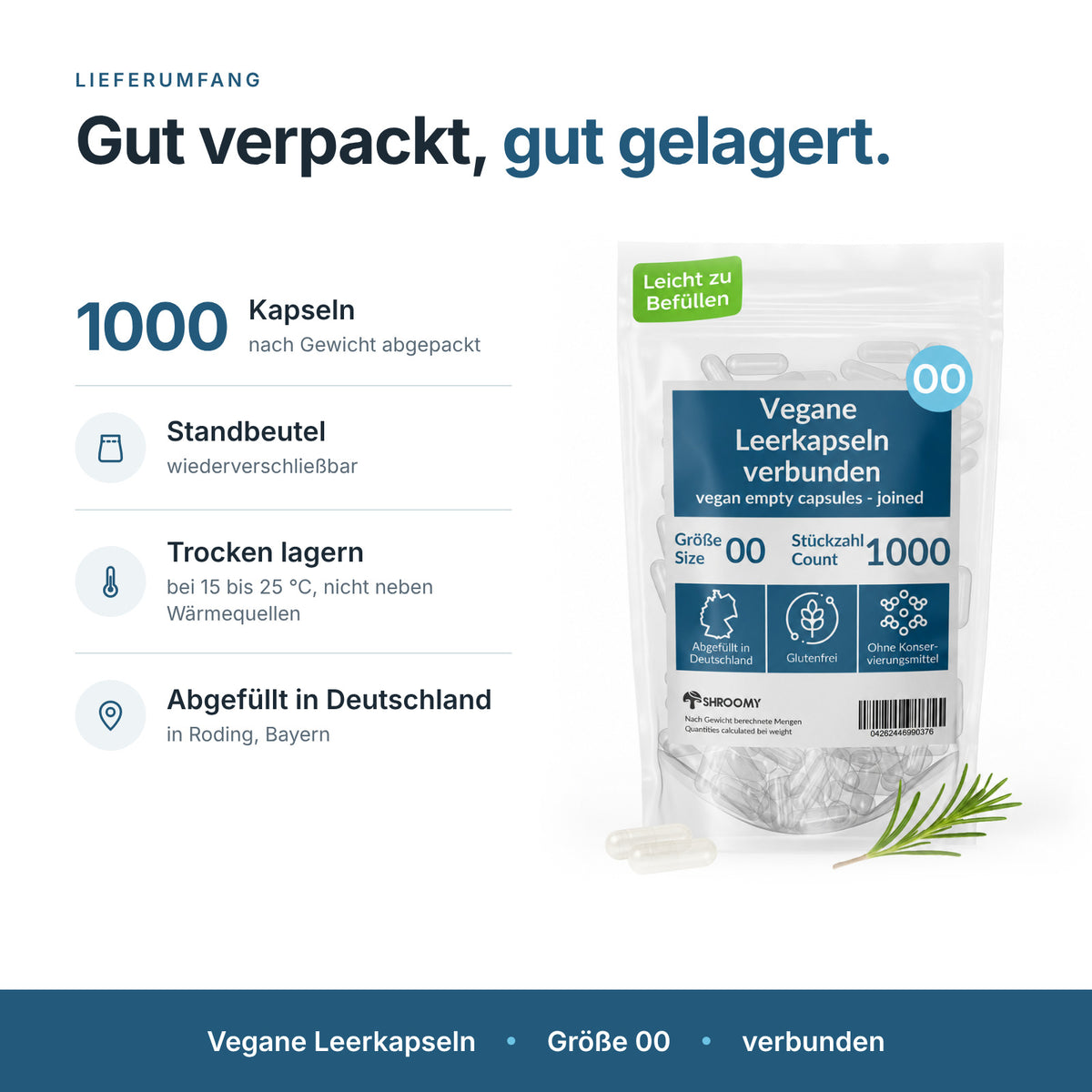 Größe 00 Leerkapseln (HPMC)
