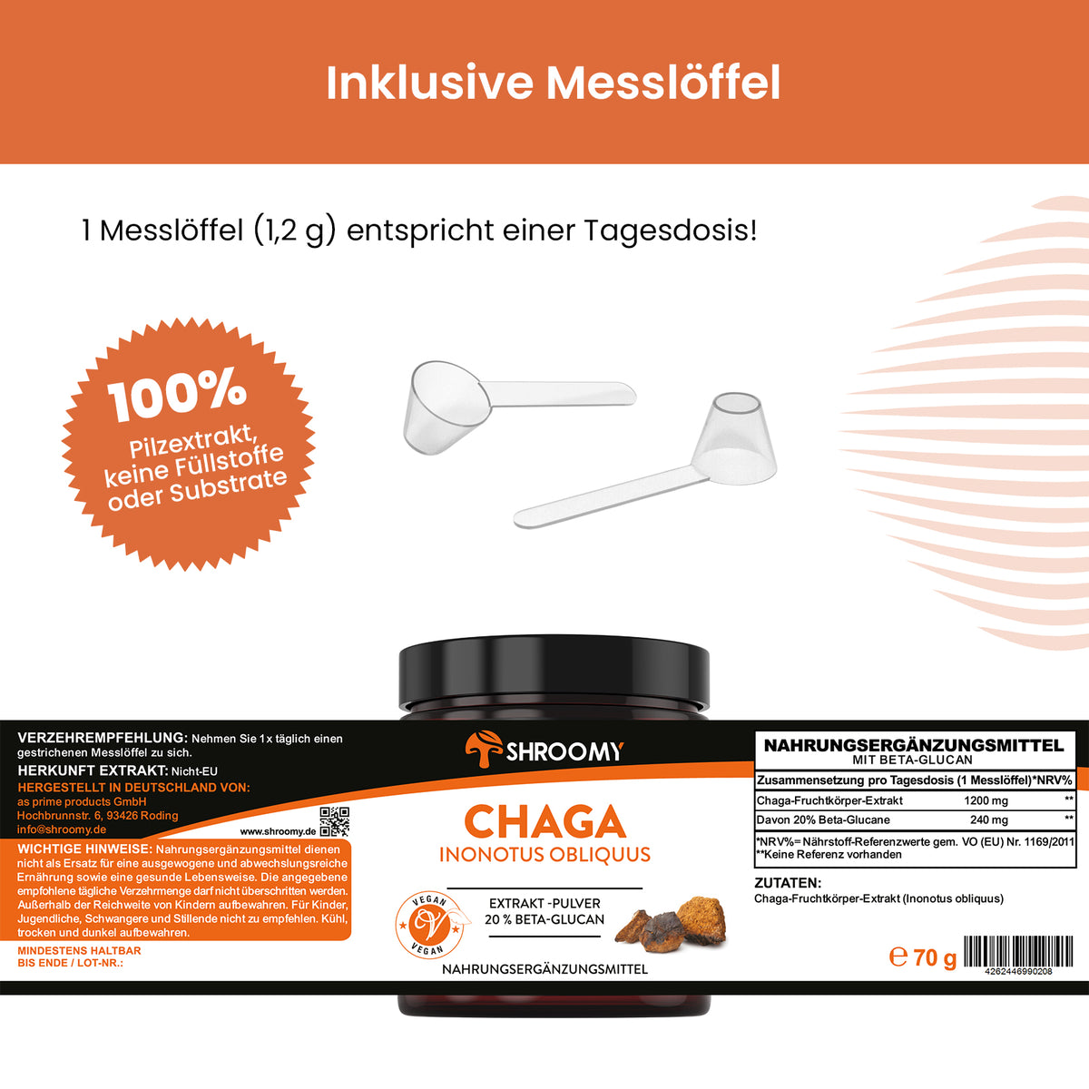 Chaga Extrakt-Pulver